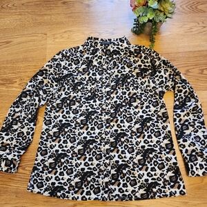 Animal print button down shirt